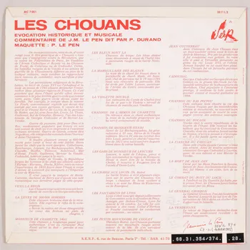 disque 33 tours Les Chouans MUS1968.31.354-374 Photo