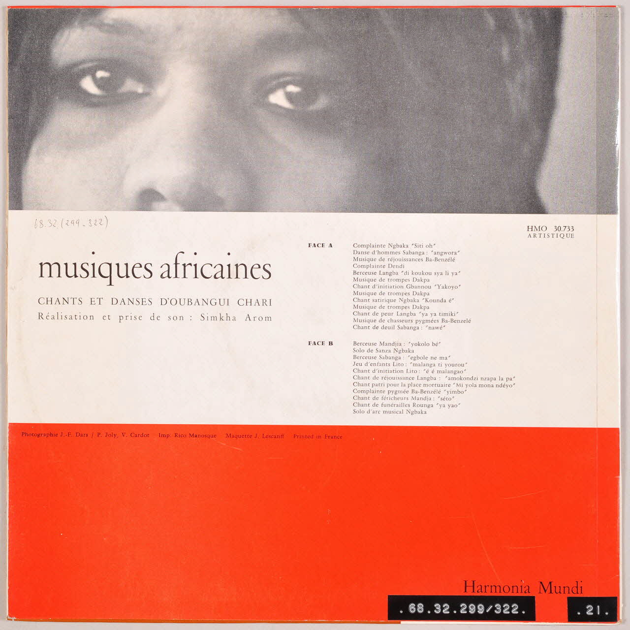 disque 33 tours Musiques africaines MUS1968.32.299-322 Photo