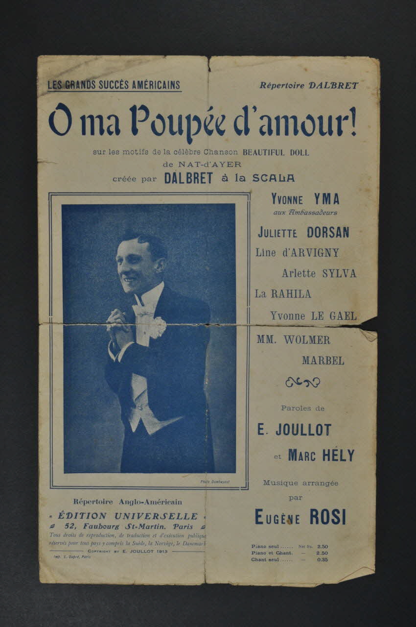Marc Hély ; Eugène Joullot ; Eugène Rosi ; Paul Dalbret ; Edition Universelle; chanson petit format Île-de-France, France 1916 1966.125.17 Photo Mucem