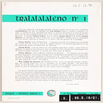 disque 45 tours War vordig an dour MUS1968.5.18-21 Photo