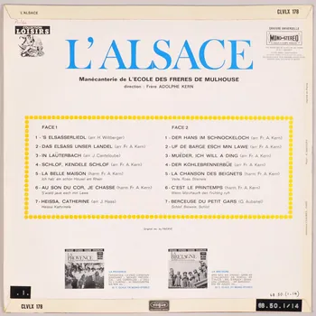 disque 33 tours L'Alsace MUS1968.50.1-14  Photo