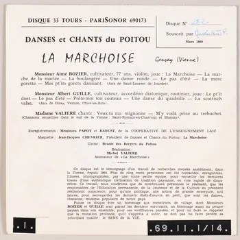 disque 33 tours La marchoise MUS1969.11.1-14 Photo