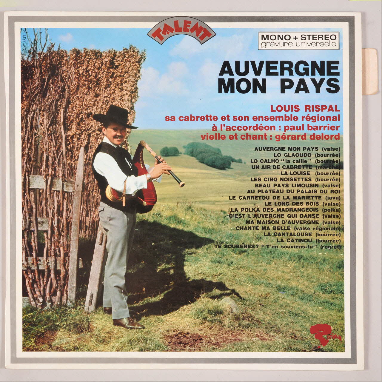 disque 33 tours Auvergne mon pays MUS1969.24.13-26 Photo