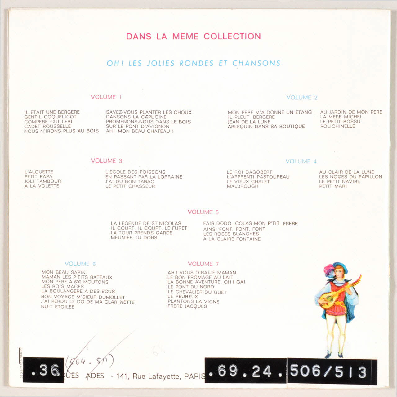 disque 33 tours Plantons la vigne MUS1969.24.506-513 Photo