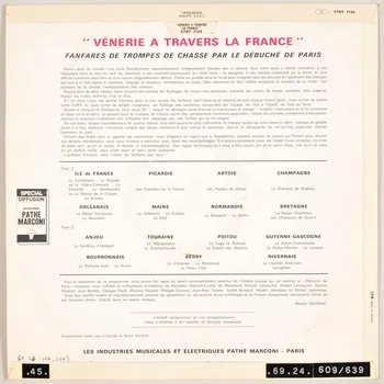 disque 33 tours Vénerie à travers la France MUS1969.24.609-639  Photo