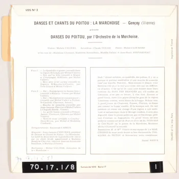 disque 45 tours La marchoise MUS1970.17.1-8 Photo
