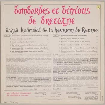 disque 30 tours Bombardes et binious de Bretagne MUS1972.42.55-66 Photo