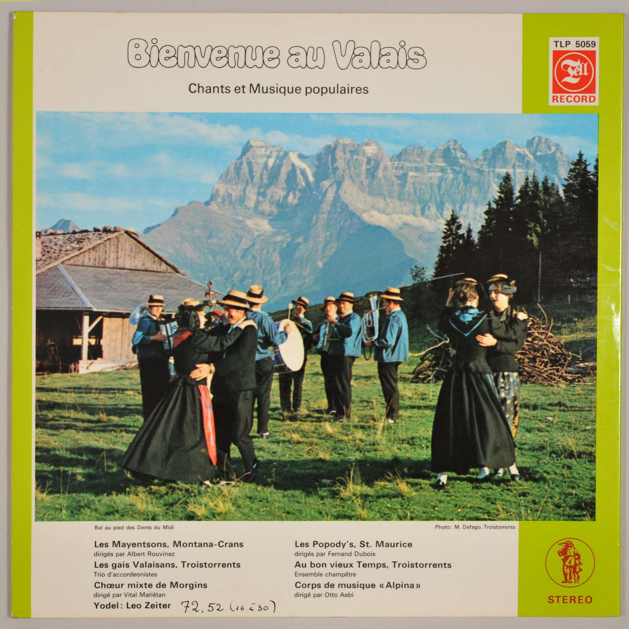 disque 33 tours Bienvenue au Valais MUS1972.52.16-30 Photo