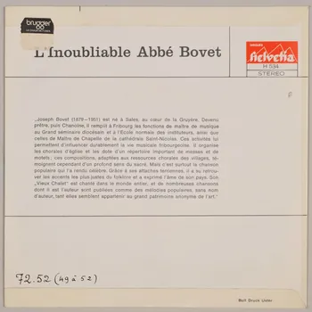disque 45 tours L'inoubliable abbé Bovet MUS1972.52.49-52 Photo