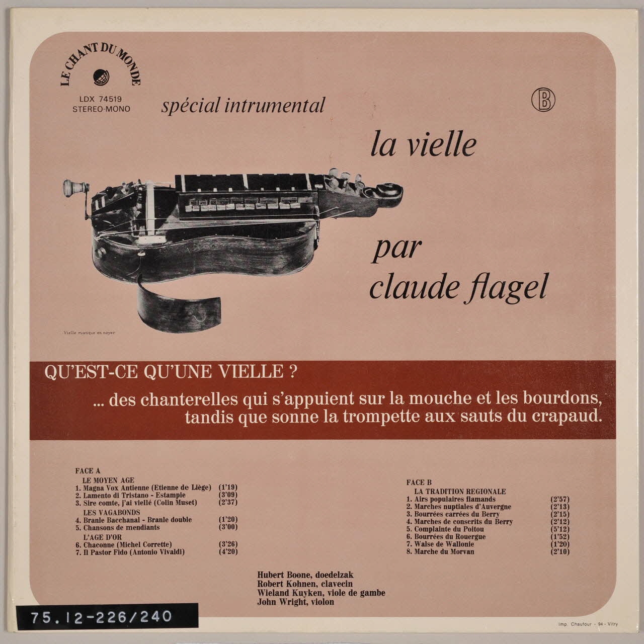 disque 33 tours La vielle MUS1975.12.226-240 Photo