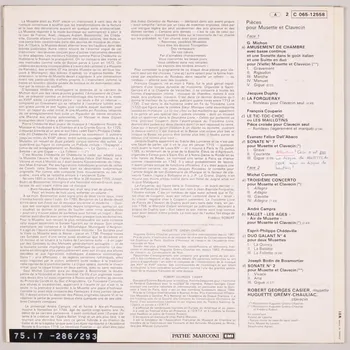 disque 33 tours Musette et clavecin aux 17è et 18è siècles MUS1975.17.286-293  Photo