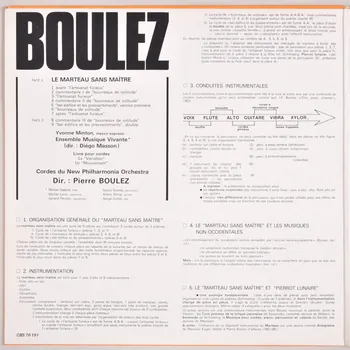 disque 33 tours Le marteau sans maître MUS1975.17.80-89 Photo