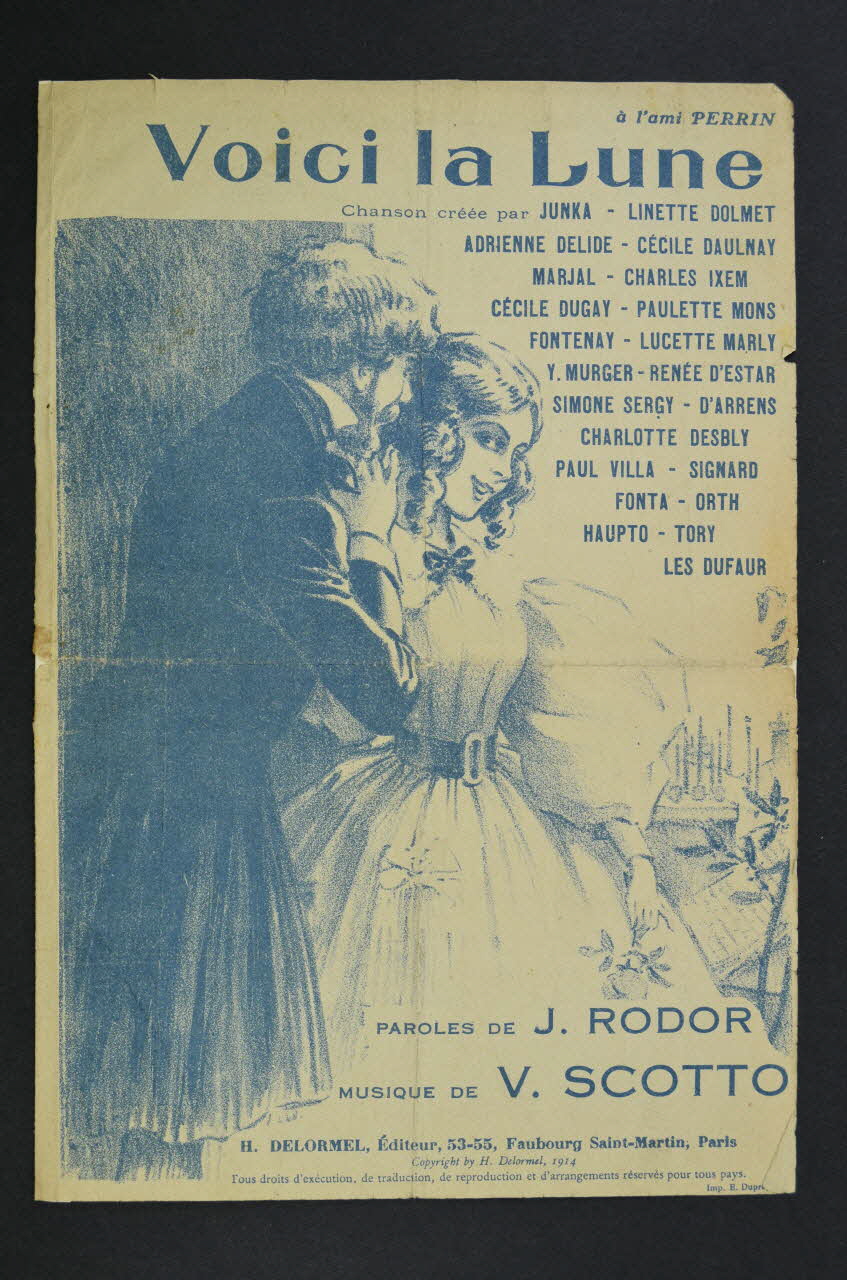 Vincent Scotto ; Jean Rodor ; Léonce Junka ; H. Delormel chanson petit format 1924 1965.139.2 Photo Mucem