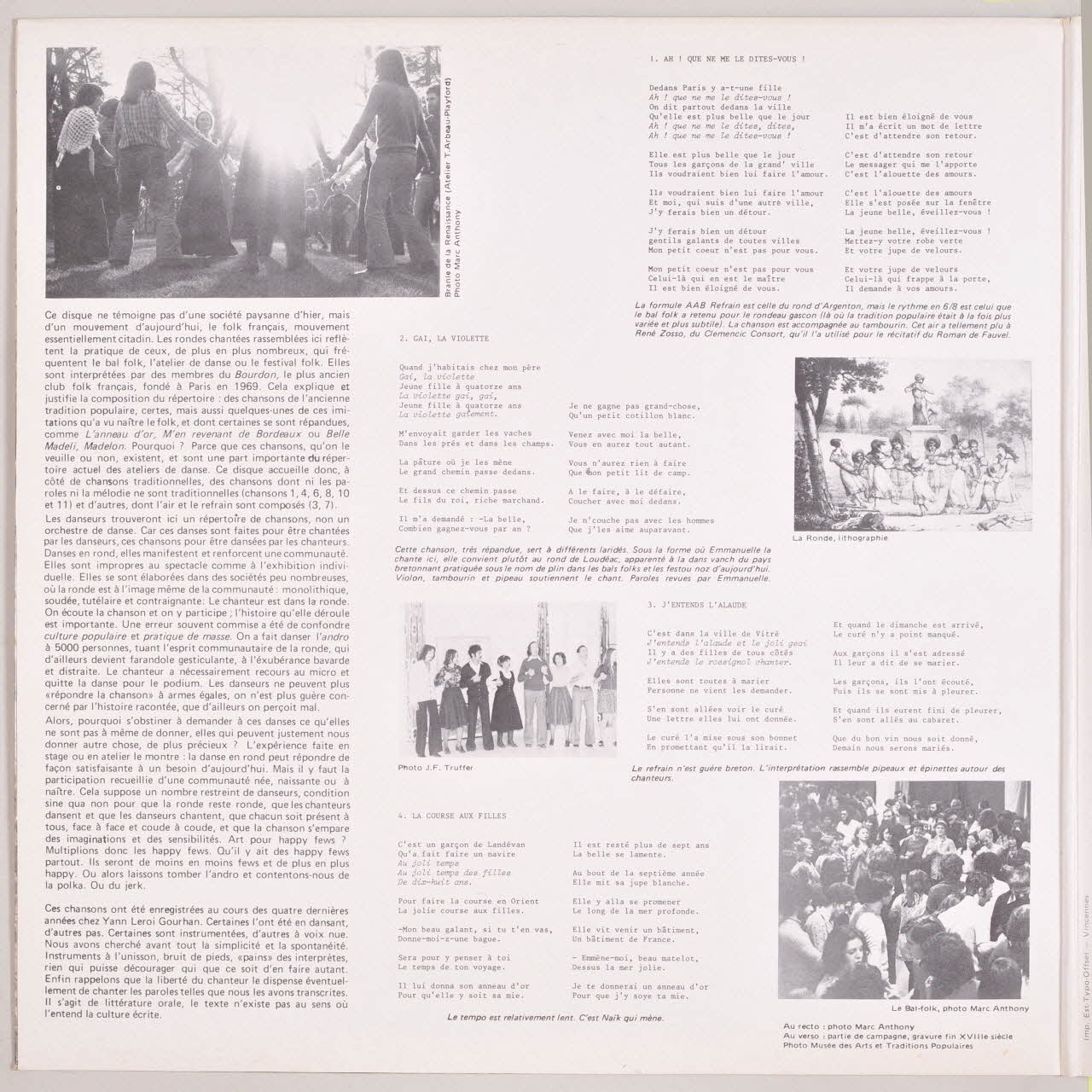 disque 33 tours La course aux filles MUS1978.9.13-23 Photo