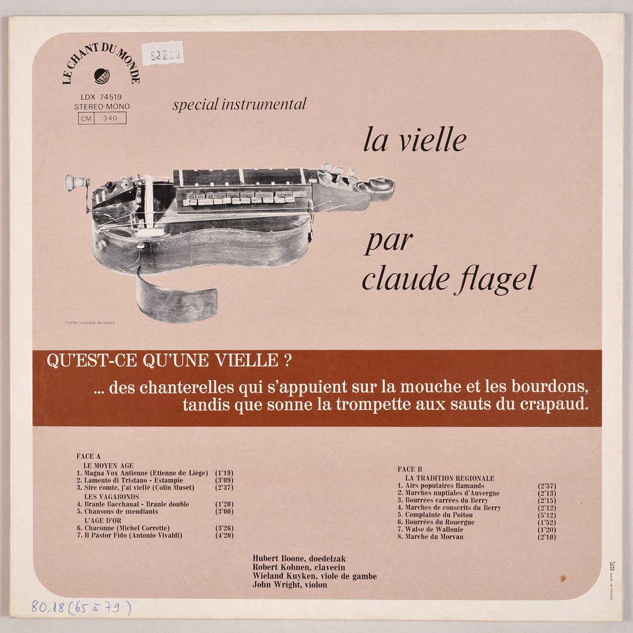 disque 33 tours La vielle MUS1980.18.65-79 Photo