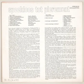 disque 33 tours Speeldoos tot pierement MUS1981.11.31-49 Photo