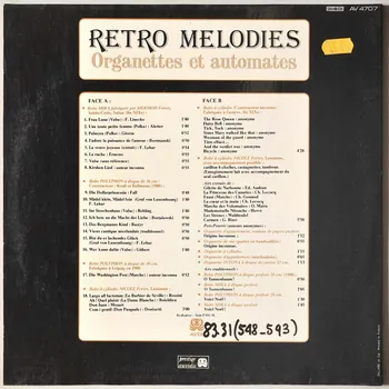 disque 33 tours Retro Melodies MUS1983.31.548-593  Photo