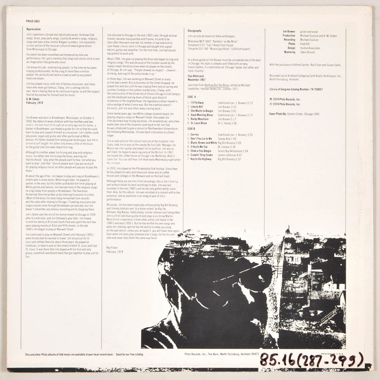 disque 33 tours Jim Brewer MUS1985.16.287-299 Photo