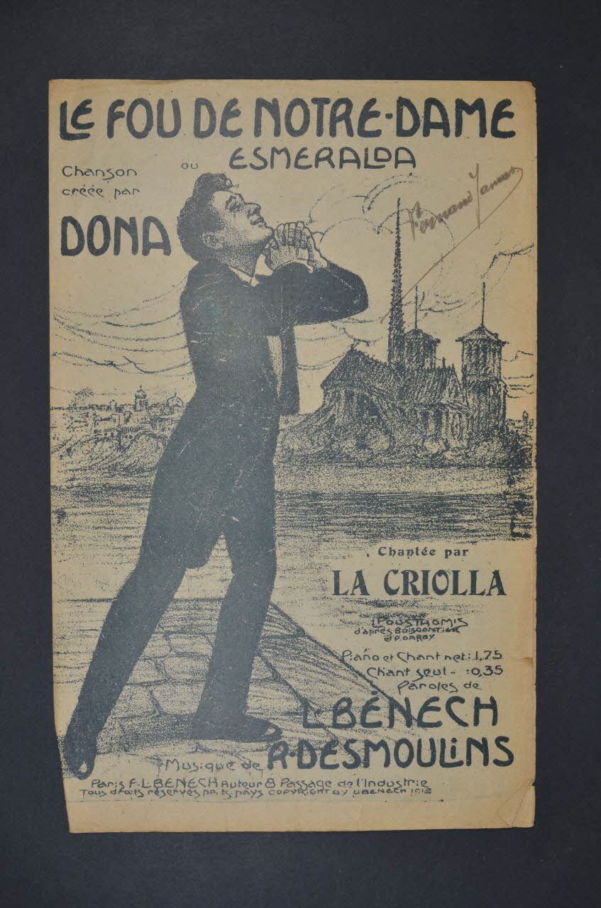 Ferdinand Louis Bénech ; Romain Desmoulins ; Dona ; La Criolla chanson petit format 1912 1966.125.45 Photo Mucem