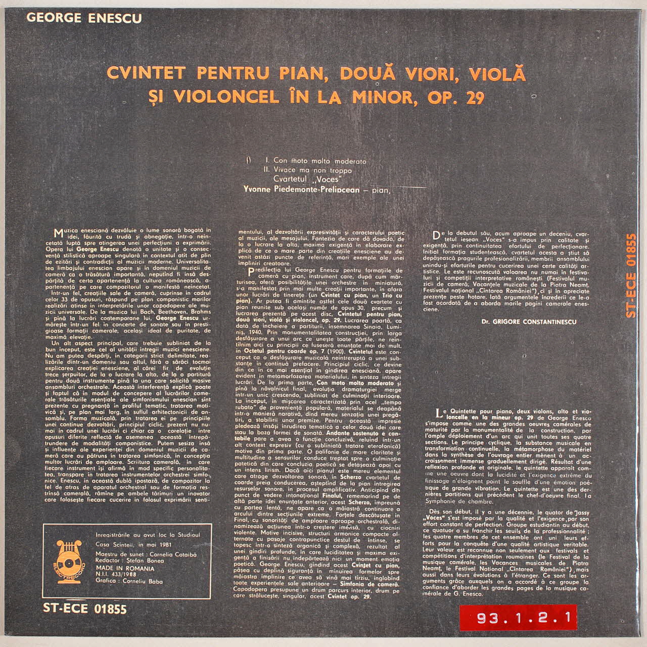 disque 33 tours MUS1993.1.2 Photo
