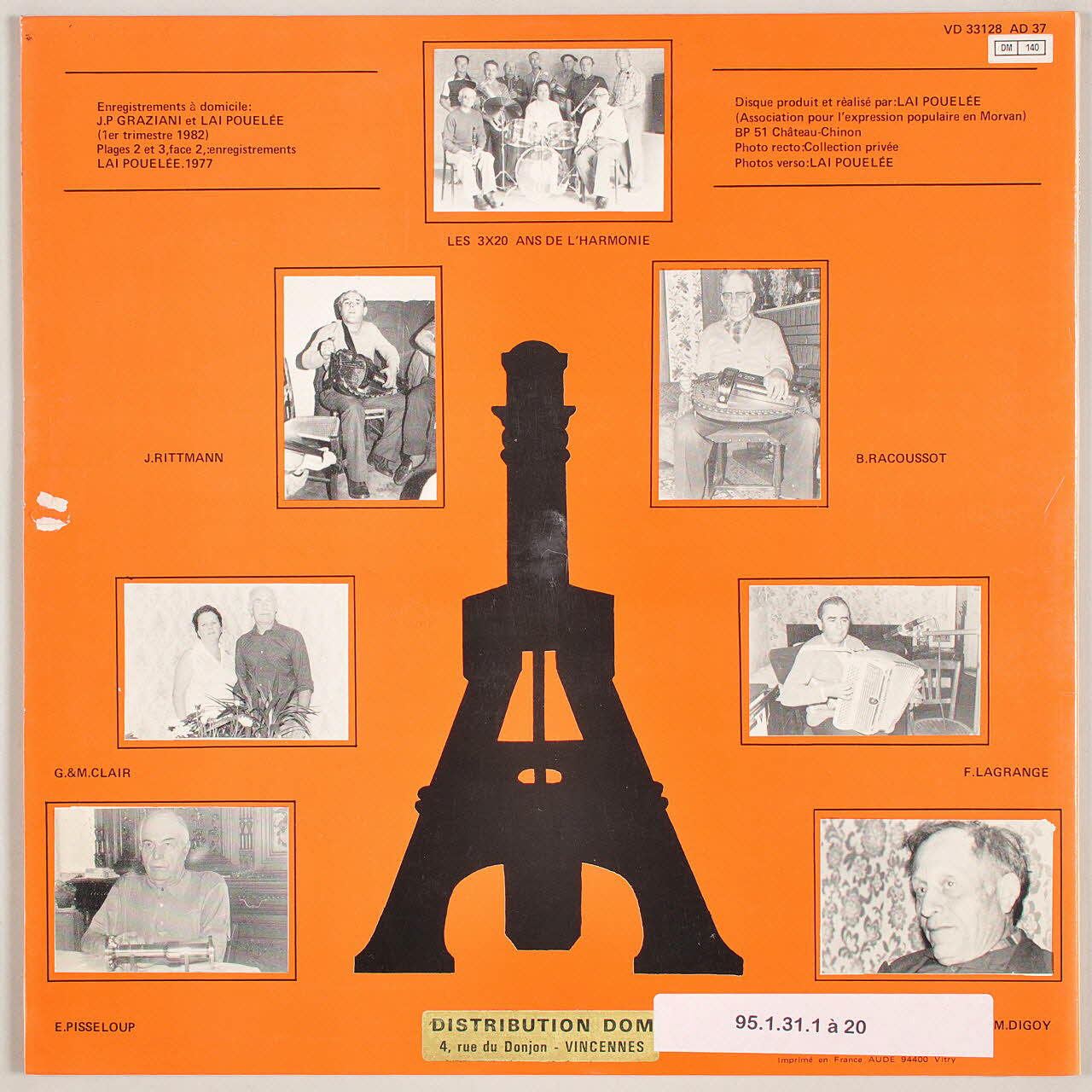 disque 33 tours Chanteurs et musiciens du Creusot MUS1995.1.31.1-20 Photo