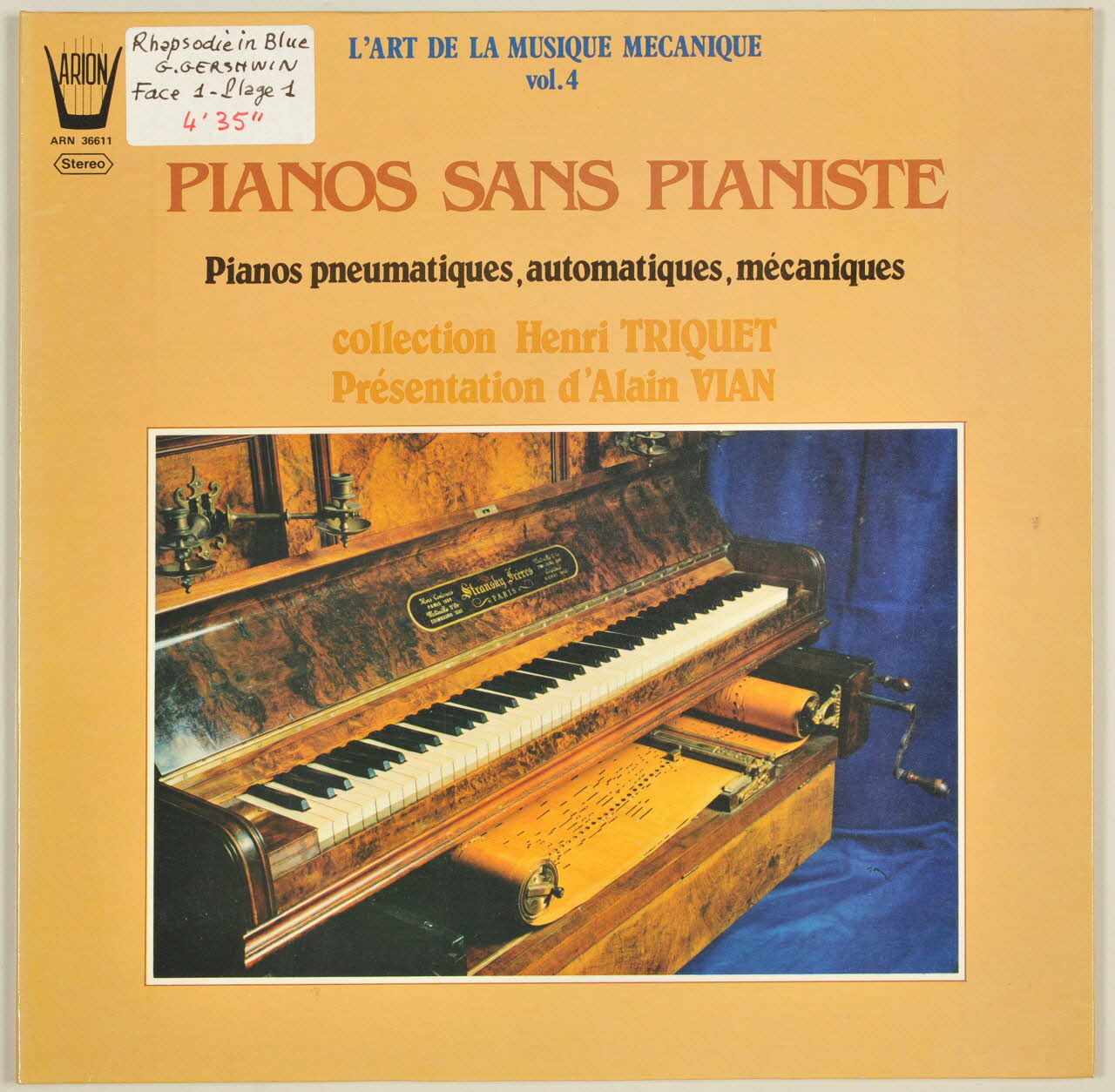 G. Richter ; M. Luza ; Neveu ; Paul Lincke ; Gaston Lemaire ; Vincent Youmans ; Georges Gershwin ; B. Clerc ; Donalson ; Péarly ; Albert Valsien ; Vincent Scotto ; Arion disque 33 tours Cucuando al buio 1981 MUS2002.9.10 Photo