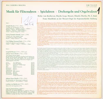 Joseph Haydn ; Ludwig Van Beethoven ; Georg Friendrich Haendel ; Léopold Mozart ; Johann Ernst Eberlin ; Carl Philipp Emanuel Bach ; Franz HaselböCk ; Da Camera Magna; disque 33 tours Der Morgen und der Abend 1967 MUS2002.9.12 Photo