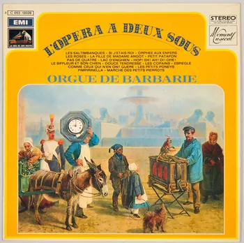 Brayda ; Auguste Bosc ; Charles Lecocq ; Koning ; Rinaldi ; Louis Ganne ; Adolphe Adam ; Jacques Offenbach ; O. Flynn ; Mathé ; Pautrat ; Clairville ; Olivier Métra ; Maurice Ordonneau ; Eugène Héros ; Ludovic Halévy ; Siraudin ; Etablissements Marcel Lutz ; Meyer ; Arthur Pryor ; Cellarins ; EMI Pathé-Marconi ; La Voix de son Maître; disque 33 tours Marche des Petits Pierrots 1972 MUS2002.9.49 Photo