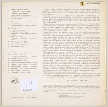Brayda ; Auguste Bosc ; Charles Lecocq ; Koning ; Rinaldi ; Louis Ganne ; Adolphe Adam ; Jacques Offenbach ; O. Flynn ; Mathé ; Pautrat ; Clairville ; Olivier Métra ; Maurice Ordonneau ; Eugène Héros ; Ludovic Halévy ; Siraudin ; Etablissements Marcel Lutz ; Meyer ; Arthur Pryor ; Cellarins ; EMI Pathé-Marconi ; La Voix de son Maître; disque 33 tours Marche des Petits Pierrots 1972 MUS2002.9.49 Photo