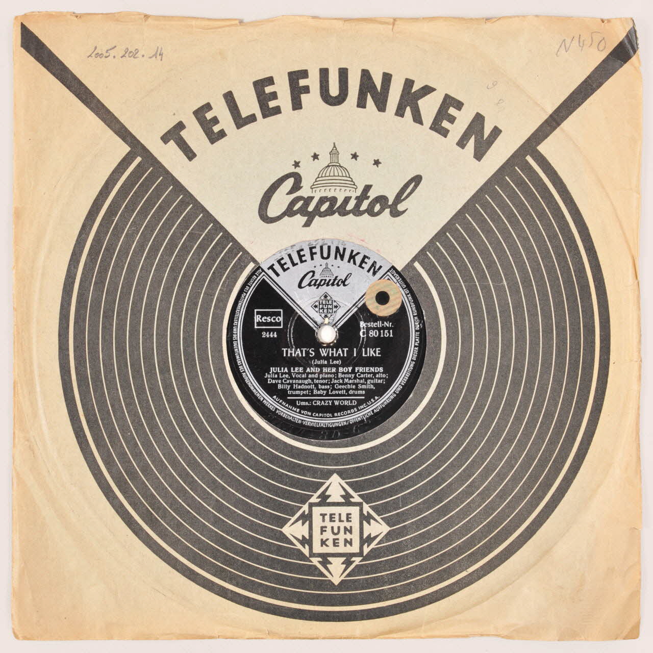 disque 78 tours Crazy world 2005.202.14 Photo