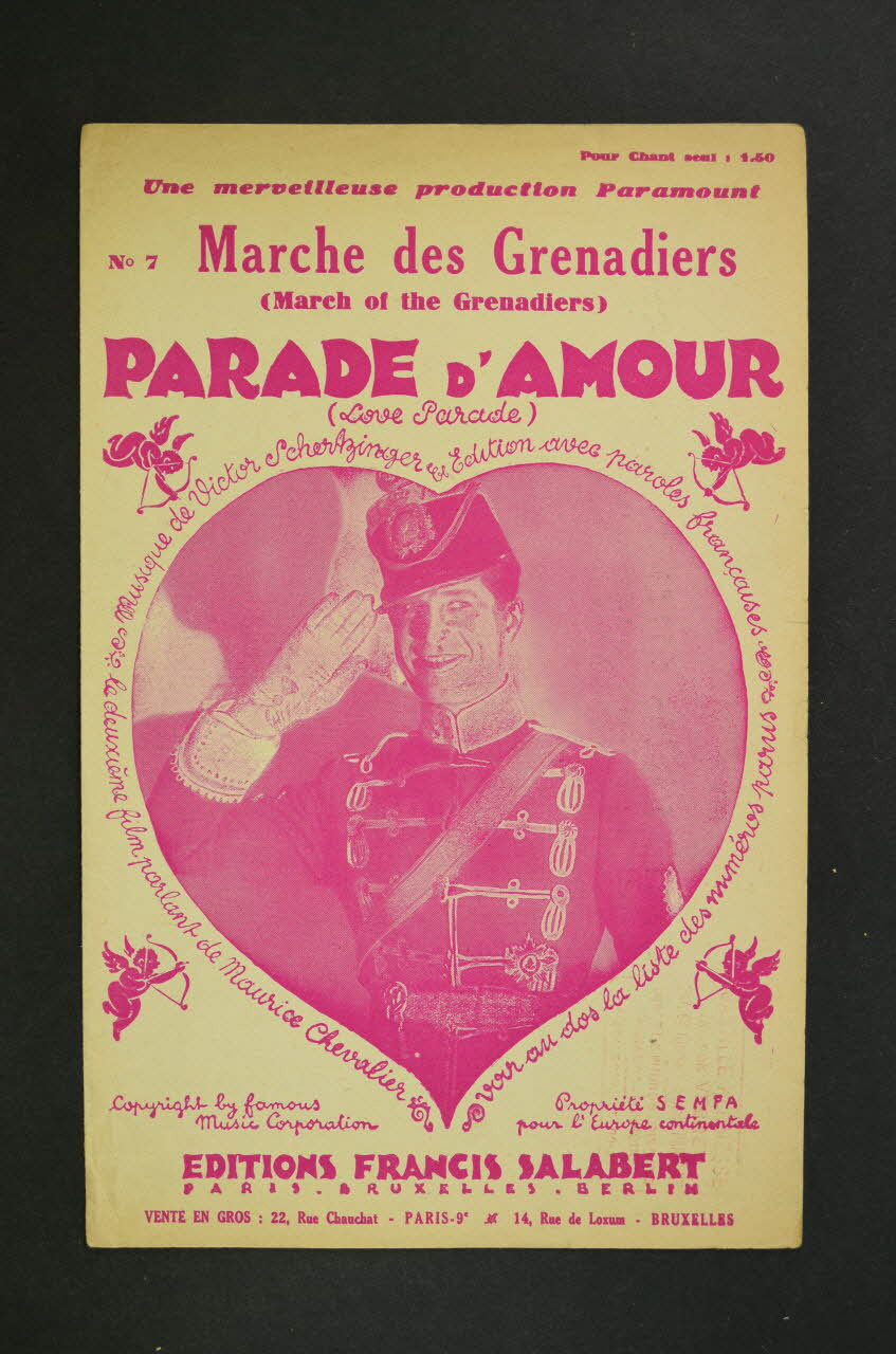 Victor Schertzinger ; Léo Lelièvre ; Maurice Chevalier ; Francis F. Salabert chanson petit format Île-de-France, France 1930 1965.144.128 Photo Mucem