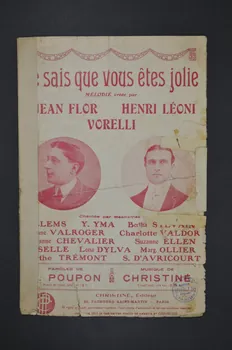 Henri Poupon ; Henri Christiné ; Jean Flor ; Henri Leoni ; Vorelli chanson petit format Île-de-France, France 1912 1965.144.132 Photo Mucem