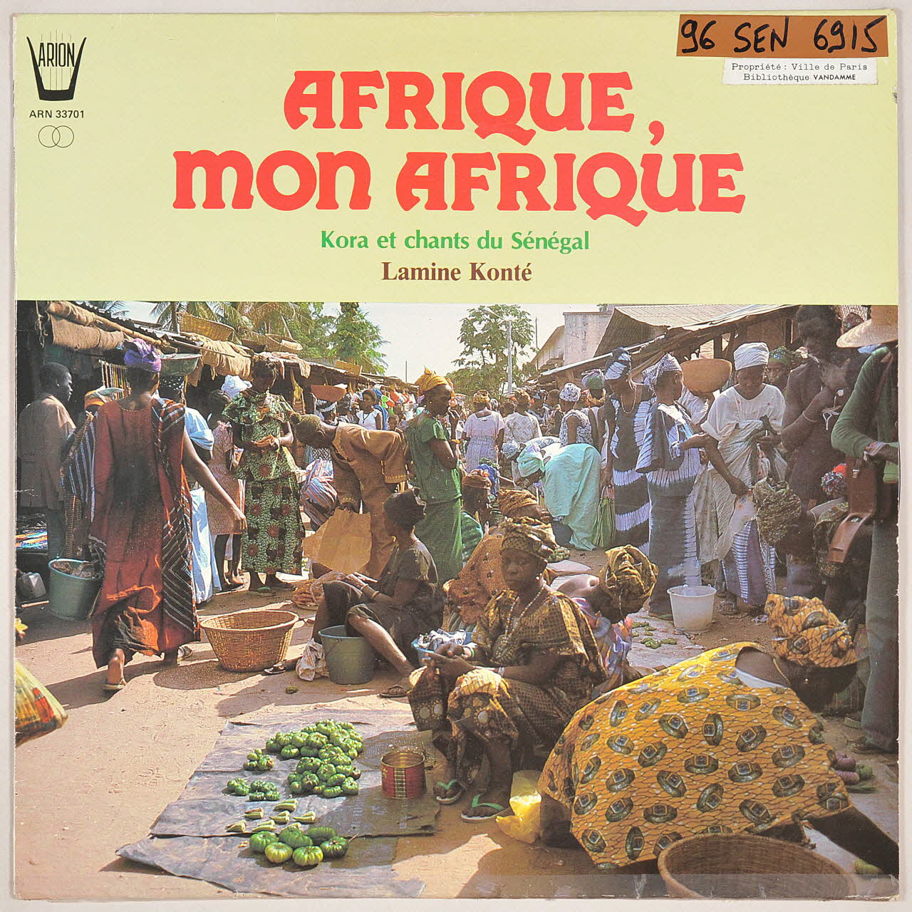 Ariane Ségal ; Lamine Konté ; Claude Morel ; Arion disque 33 tours Casa di Mansa 1982 MUS2011.3.29.1-2 Photo