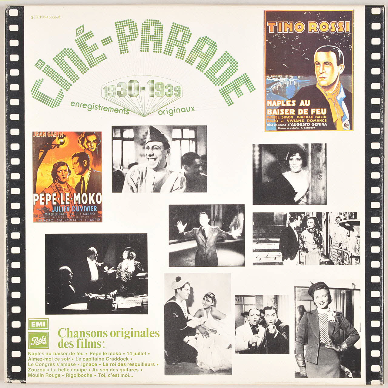 A. Decaye ; Pierre Caron ; Léo Fils Lelièvre ; Wal-Berg ; Roger Dumas ; Jean Tranchant ; Salvatore Cardillo ; Jean Boyer ; A. Valray ; Richard Rodgers ; André Hornez ; Gaston Montho ; Louis Maubon ; Charles Saint-Granier ; Georges Van Parys ; Paul Misraki ; J. Batell ; Pierre Bayle ; Philippe Parès ; Roger Bernstein ; Michel Vaucaire ; Paul Barnaby ; Raymond Pujol ; H. Vendresse ; Georges Fronsac ; Adhémar Sablon ; Jean Choux ; Raoul Moretti ; Vincent Scotto ; Robert Chamfleury ; Charles Borel-Clerc ; Roger Fernay ; Maurice Yvain ; Lionel Cazaux ; Marcel Bertal ; Louis Hennevé ; Riccardo Cordifero ; Norbert Glanzberg ; Charles Trénet ; Gaston Groener ; Maurice Jaubert ; René Sarvil ; Jean Manse ; L Bigot ; C. Oberfeld ; M. Berthomieu ; Jean Lenoir ; Serge Weber ; Moises Simons ; Seider ; P. Lima De ; Lorenz Hart ; Géo Koger ; Cole Porter ; André Barde ; Jean Duvivier ; Werner-Richard Heymann ; Lucien Carol ; Charles-Louis Pothier ; René Clair ; Henri Duvernois ; Maurice Chevalier ; Fréhel ; Jean Gabin ; Alice Cocéa ; Jean Murat ; Lilian Harvey ; Georges Milton ; Fernand Gravey ; Robert Burnier ; Arletty ; Jacques Pills ; Georges Tabet ; Damia ; Albert Préjean ; Lys Gauty ; Henri Alibert ; Joséphine Baker ; Marianne Oswald ; Tino Rossi ; Mistinguett ; Simone Simon ; Fernandel ; Marcel Cariven ; Suzanne Dehelly ; Lucienne Delyle ; Léo Marjane ; Lucien Baroux ; Ray Ventura ; E Bervily ; Pierre Chagnon ; Armand Bernard ; Roger Désormière ; Jazz Du Poste Parisien; ; Salabert ; Edition Warner Chapell Music; ; R. Breton ; Sam Fox ; Éditions Max Eschig ; Vog; ; Joubert; ; Coda S.A. ; Choudens Fils; ; Bousquet Et Beuscher ; Fortin; ; Ricordi Et Cie; ; Edition Ray Ventura; ; Editions Musicales Tutti; ; Raoul Breton ; Heugel & Cie; ; EMI Pathé-Marconi disque 33 tours Dans mon coeur 1977 MUS2011.3.32.1-5 Photo