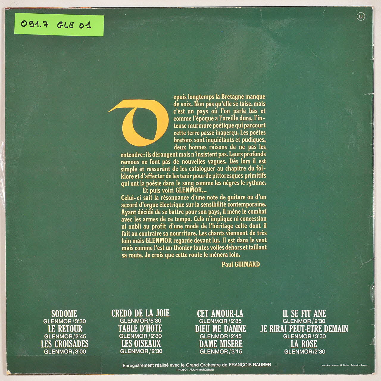 disque 33 tours Credo de la joie MUS2011.3.42.1-2 Photo