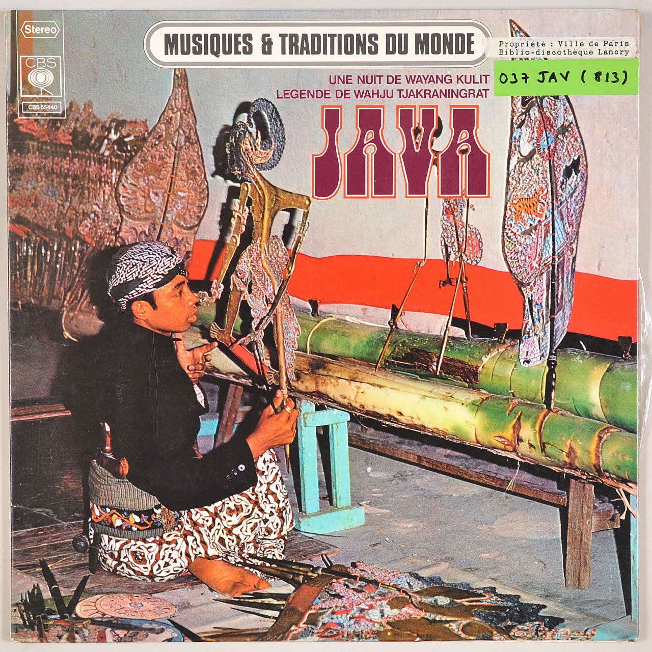 Sudarmin ; Pramono ; CBS Disques disque 33 tours Une nuit de Wayang Kulit Java(Indonésie) 1972 MUS2011.3.65.1-2 Photo