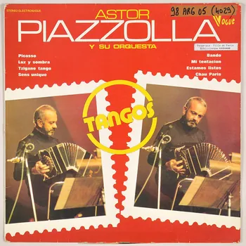 Ramon Chiloë ; Astor Piazzola ; José Moranez ; Angelo Burli ; Disques Vogue disque 33 tours Sens unique France 1975 MUS2011.3.7.1-2 Photo