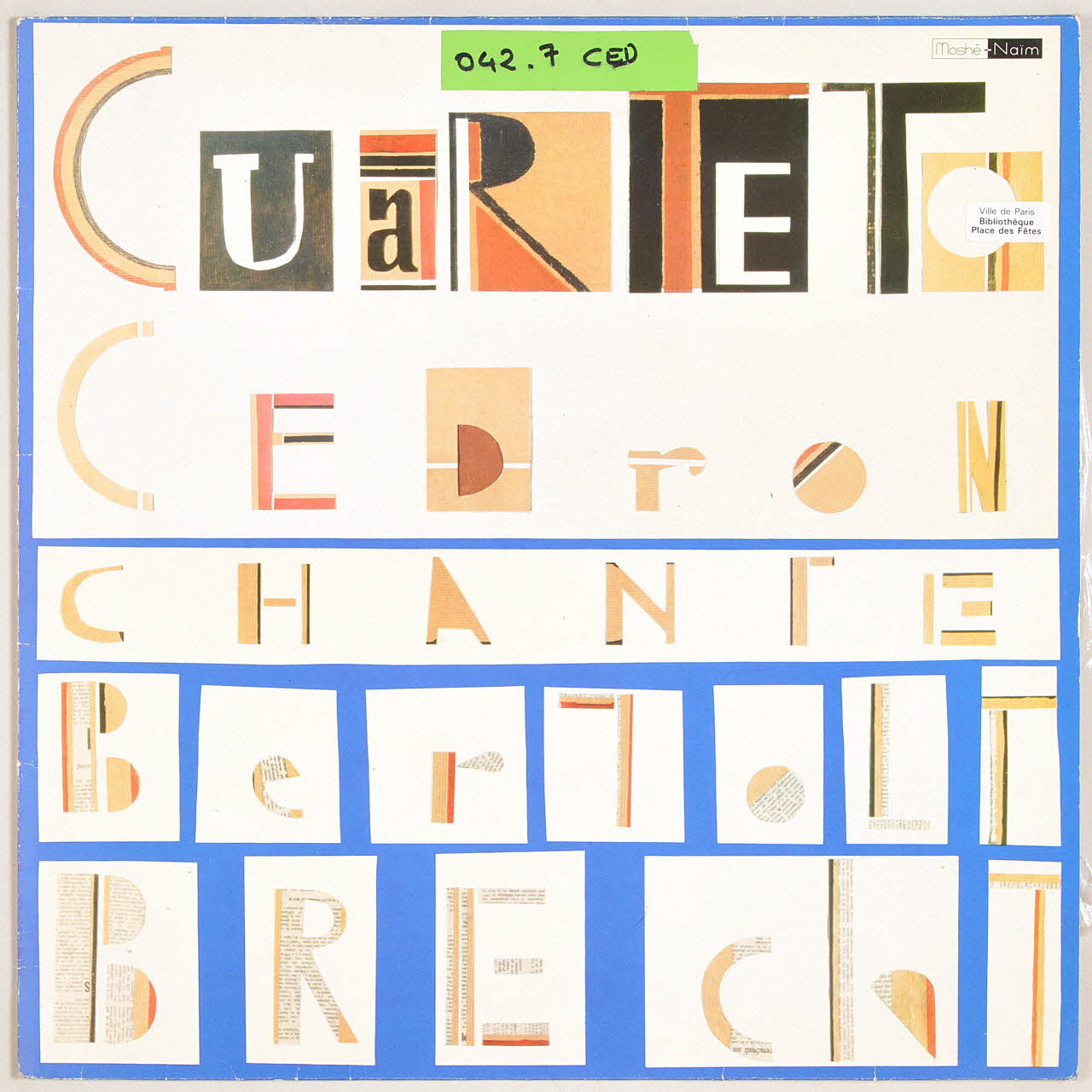 Juan Gelman ; Juan Cedron ; Berthold Brecht ; Miguel Praino ; Anselmo Aieta ; Cuarteto Cedron; ; Carlos Carlsen ; Cesar Stroscio ; Philippe Beaucamp ; Madeleine Beaucamp ; Moshé-NaïM; disque 33 tours El puente negro 1978 MUS2011.3.81.1-2 Photo