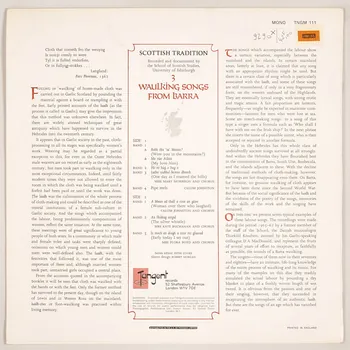 Mary Morrison ; Calum Johnston ; Kate Buchanan ; Flora Boyd ; Tangent Records; disque 33 tours Latha sibhal beinne dhomh 1965 MUS2011.3.9.1-4 Photo
