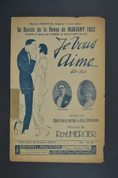 Charles-Louis Pothier ; Jacques Battaille-Henri ; René Mercier ; Marthe Fabris ; Gilbert Battaille ; L. Maillochon chanson petit format Île-de-France, France 1922 1965.144.142 Photo Mucem