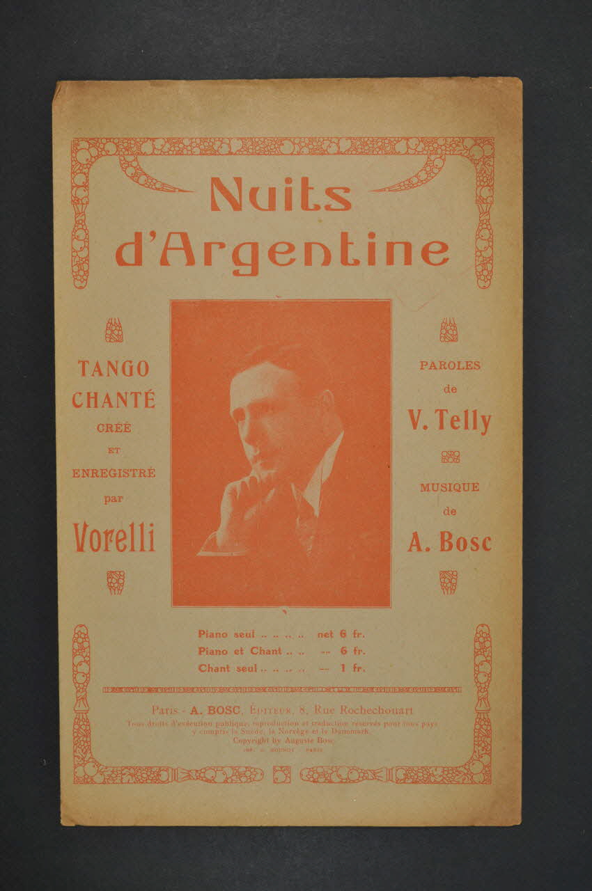 Auguste Bosc ; Vincent Telly ; Georges Vorelli chanson petit format Île-de-France, France 1929 1965.144.153 Photo Mucem