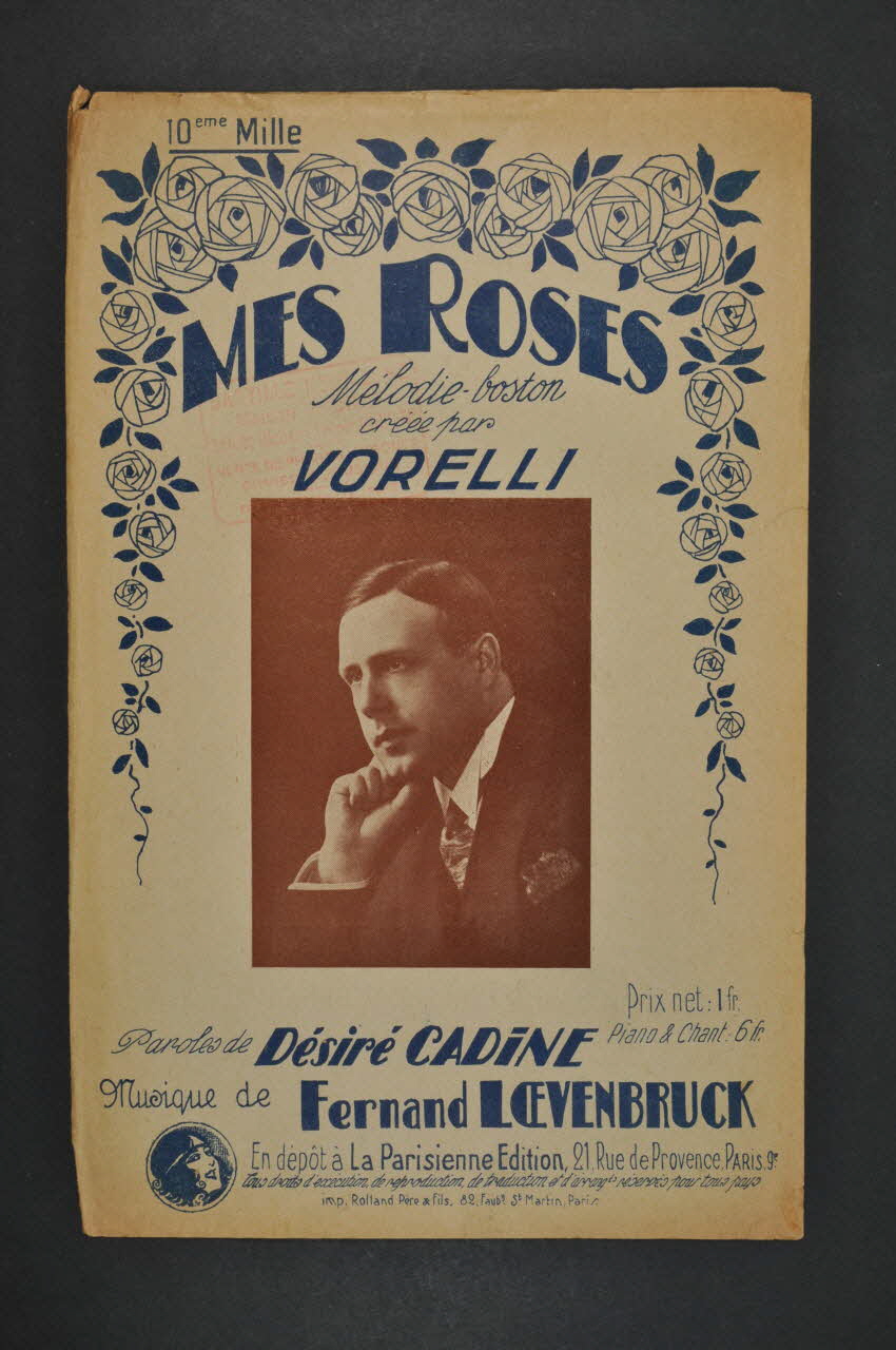 Fernand Loevenbruck ; Désiré Cadine ; Georges Vorelli ; La Parisienne, Edition Musicale; chanson petit format Île-de-France, France 1928 1965.144.157 Photo Mucem