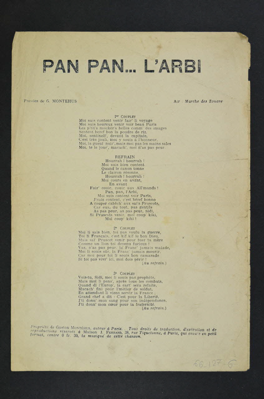 chanson petit format 1966.127.6 Photo Mucem