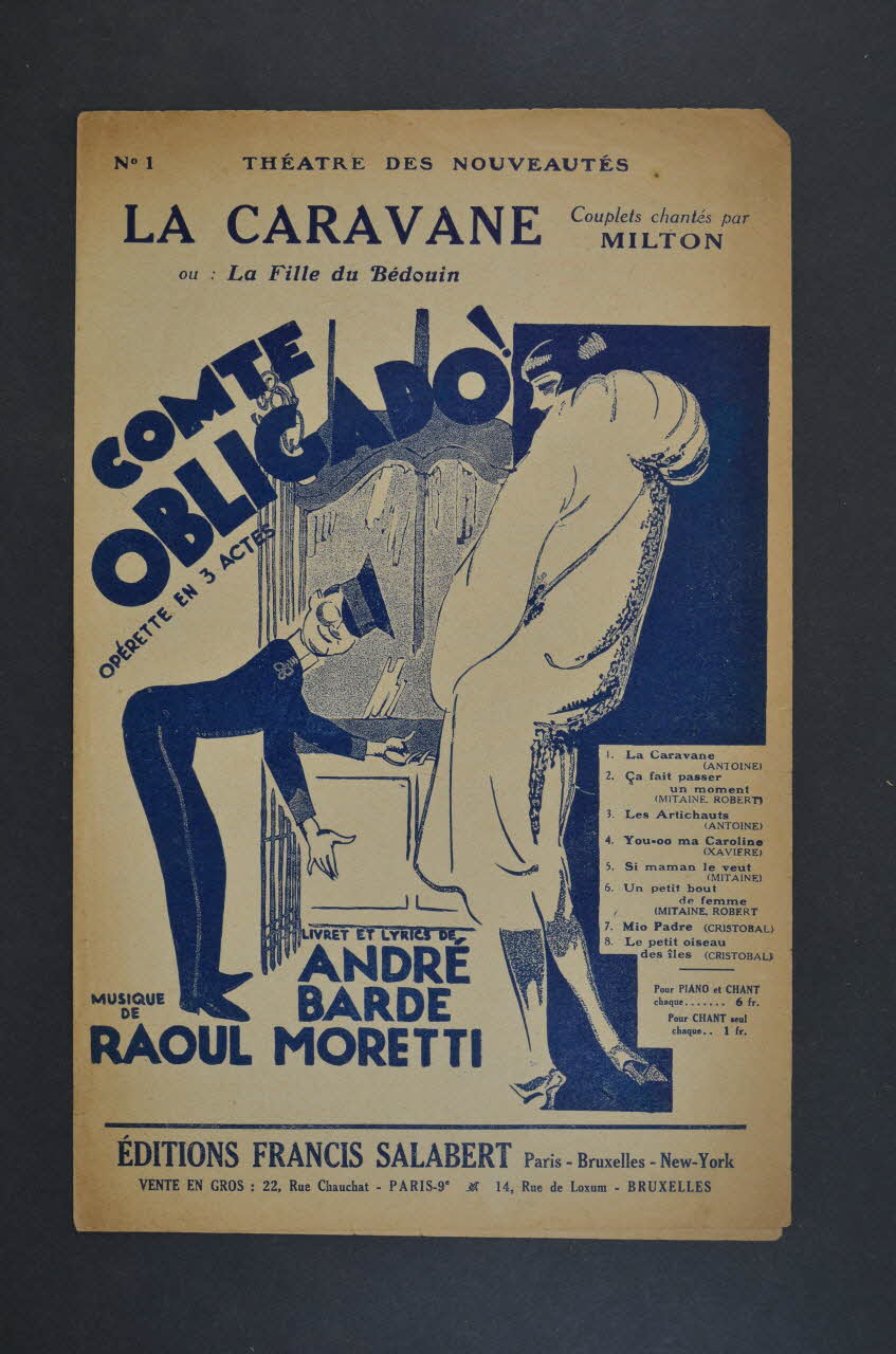 Raoul Moretti ; André Barde ; Georges Milton ; Francis F. Salabert chanson petit format Île-de-France, France 1927 1965.144.168 Photo Mucem
