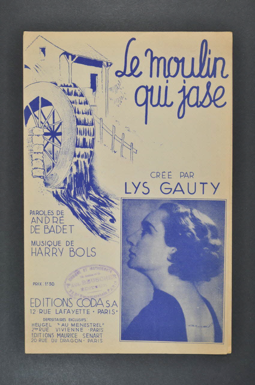 Harry Bols ; André de Badet ; Lys Gauty ; Coda S.A. chanson petit format Île-de-France, France 1935 1965.144.17 Photo Mucem