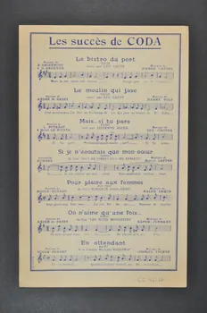 Harry Bols ; André de Badet ; Lys Gauty ; Coda S.A. chanson petit format Île-de-France, France 1935 1965.144.17 Photo Mucem