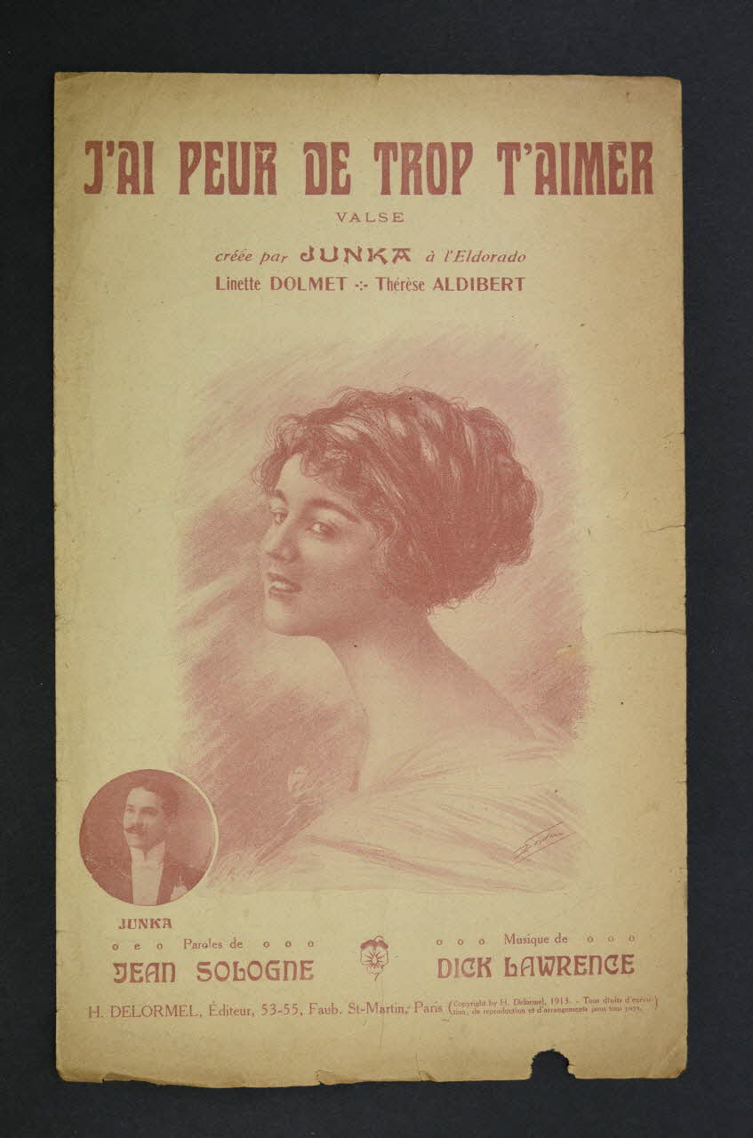 Dick Lawrence ; Jean Sologne ; Léonce Junka ; H. Delormel chanson petit format Île-de-France, France 1913 1965.144.177 Photo Mucem
