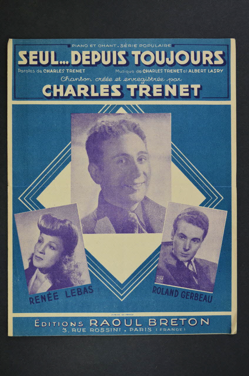 Albert Lasry ; Charles Trénet ; Raoul Breton chanson petit format Île-de-France, France 1946 1966.131.111 Photo Mucem