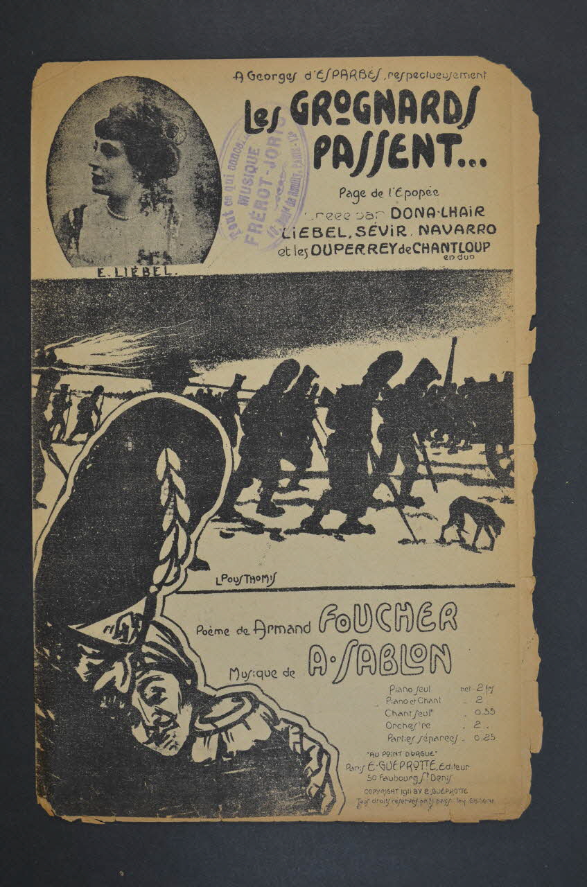 Adhémar Sablon ; Armand Foucher ; Emma Liébel ; Emile Guéprotte chanson petit format Île-de-France, France 1911 1965.144.206 Photo Mucem