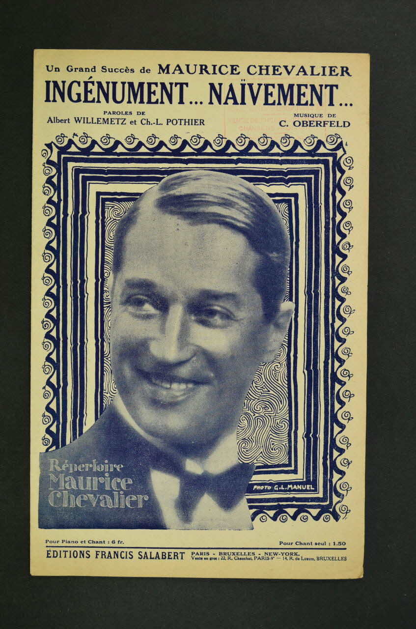 Charles-Louis Pothier ; Albert Willemetz ; C. Oberfeld ; Maurice Chevalier ; Francis F. Salabert chanson petit format Île-de-France, France 1929 1965.144.23 Photo Mucem